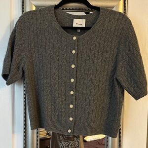 Reformation Heather Gray Button-Up Cardigan